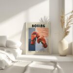 boxing gloves mid century print colorful sports art 7