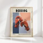 boxing gloves mid century print colorful sports art 8