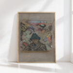 bust of a man in a hat with decorative background 1937 arnold peter weisz kubincan high quality print