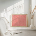 calligraphic scrolls and script on salmon background 1948 Winold Reiss 4 mockup