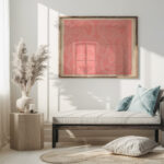 calligraphic scrolls and script on salmon background 1948 Winold Reiss 5 mockup