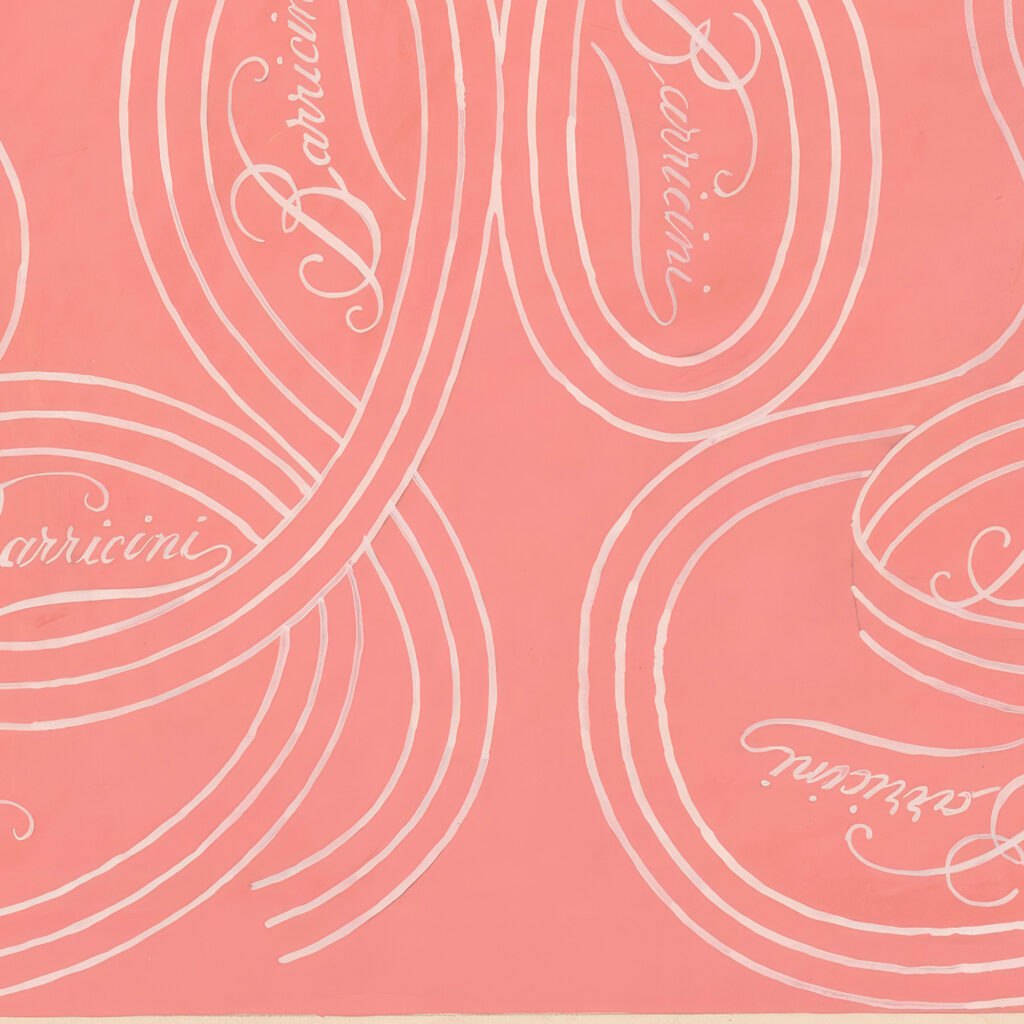 calligraphic scrolls and script on salmon background 1948 Winold Reiss 8 mockup