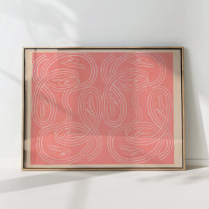 calligraphic scrolls and script on salmon background 1948 winold reiss high quality print