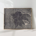 camellia black around a labyrinth like pattern 1920 samuel jessurun de mesquita high quality print