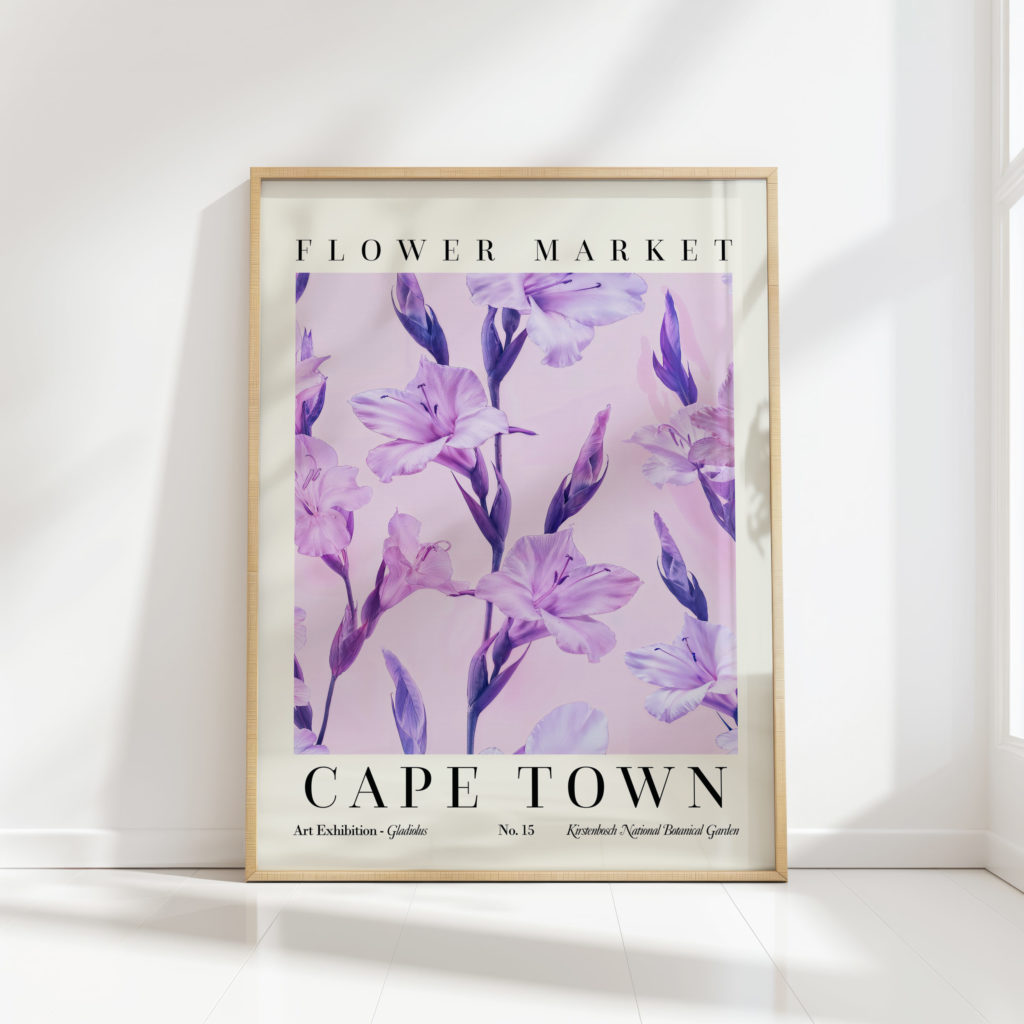 cape town flower market elegant art print