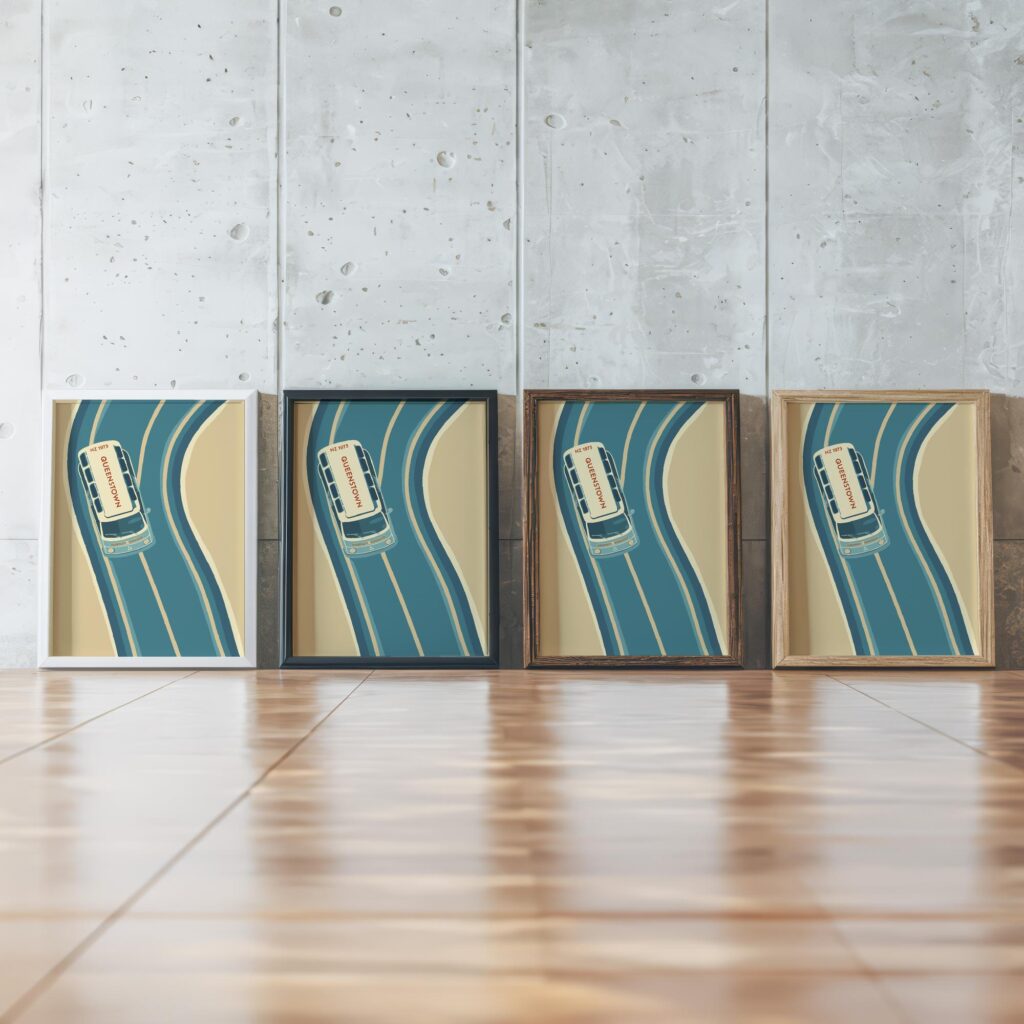 car queenstown2 framed posters mockup