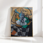 carafe cups and glasses 1913 juan gris high quality print