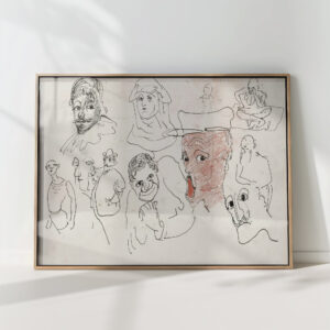 caricatural heads 1895 carel adolph lion cachet high quality print