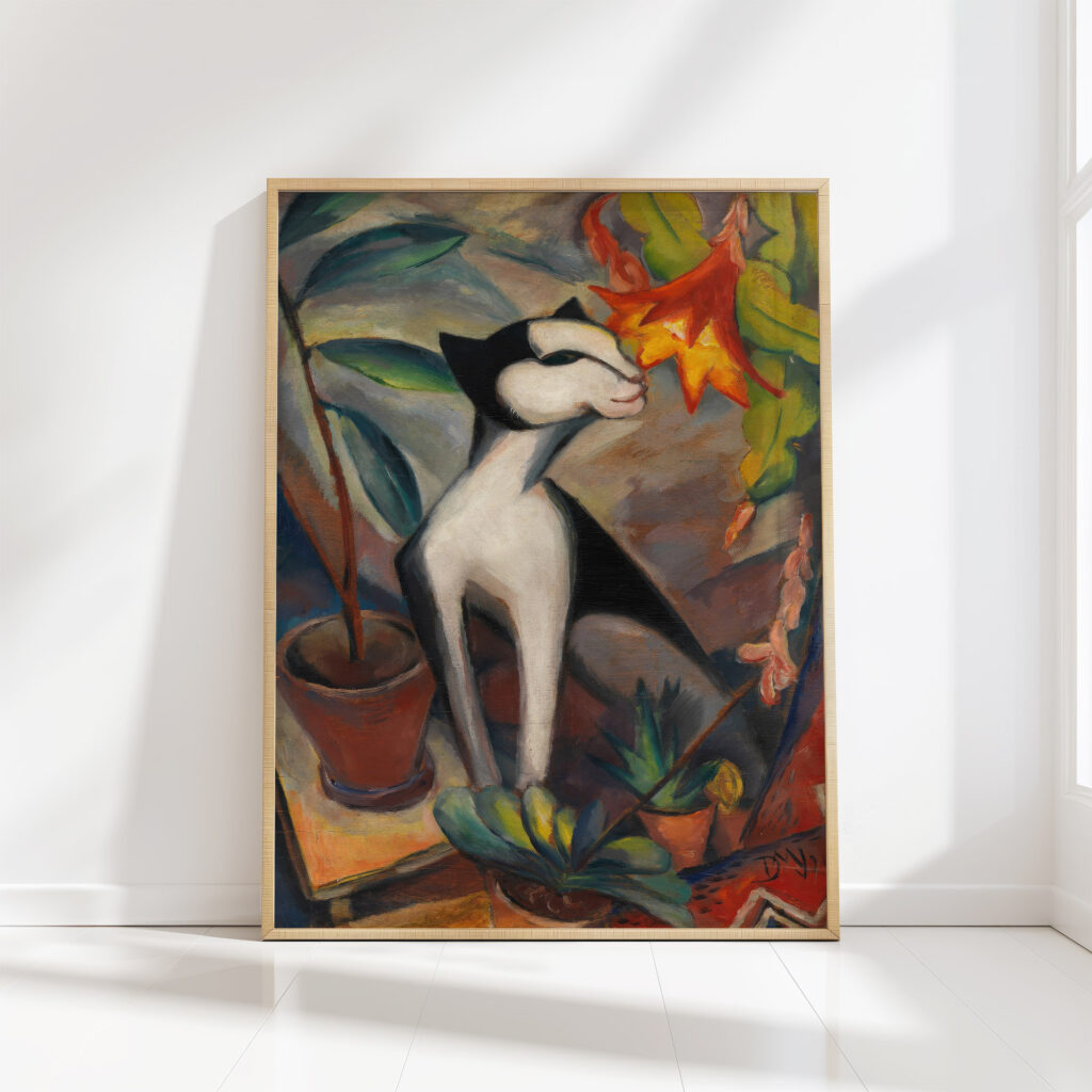 cat with cactus flower i 1921 dorothea maetzel johannsen high quality print