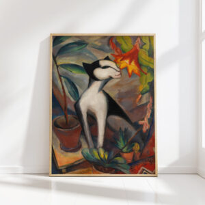 cat with cactus flower i 1921 dorothea maetzel johannsen high quality print