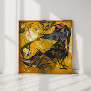 cats rayist perception in rose black and yellow 1913 natalia goncharova high quality print