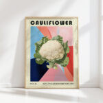 cauliflower themed vibrant artistic print