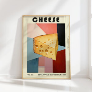 cheese cube abstract art print bold geometric style
