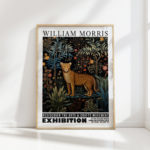 cheetah william morris print floral poster