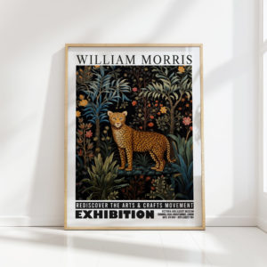 cheetah william morris print floral poster