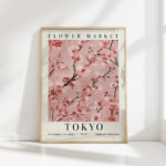 cherry blossom floral artwork print for home decor