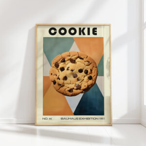chocolate chip cookie bauhaus style art print