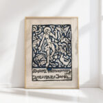 christmas card with human figure and animals 1906 reijer stolk high quality print