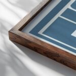 ciao blue grain 3x4 close up dark wood mockup