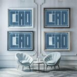 ciao blue grain 3x4 framed posters mockup