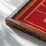 ciao red 3x4 close up dark wood mockup