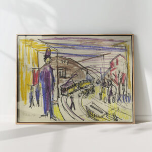 city street with trams 1926 ernst ludwig kirchner high quality print