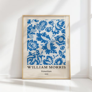 classic william morris blue floral print for home decor