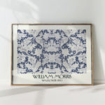 classic william morris blue white floral art print