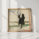 cloaked man in landscape edwin austin abbey high quality print