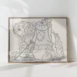 clown with horse act 1891 leo gestel high quality print