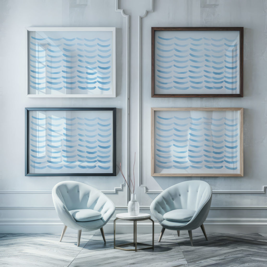 coastal abstract 0005 MODERN 3x4 framed posters mockup
