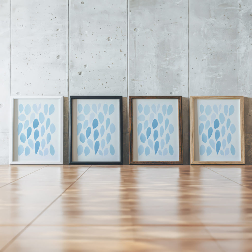 coastal abstract 0010 MODERN 3x4 framed posters mockup