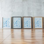 coastal abstract 0010 MODERN 3x4 framed posters mockup