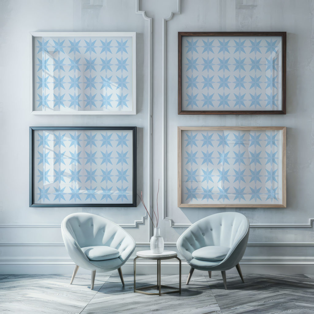 coastal abstract 0012 MODERN 3x4 framed posters mockup