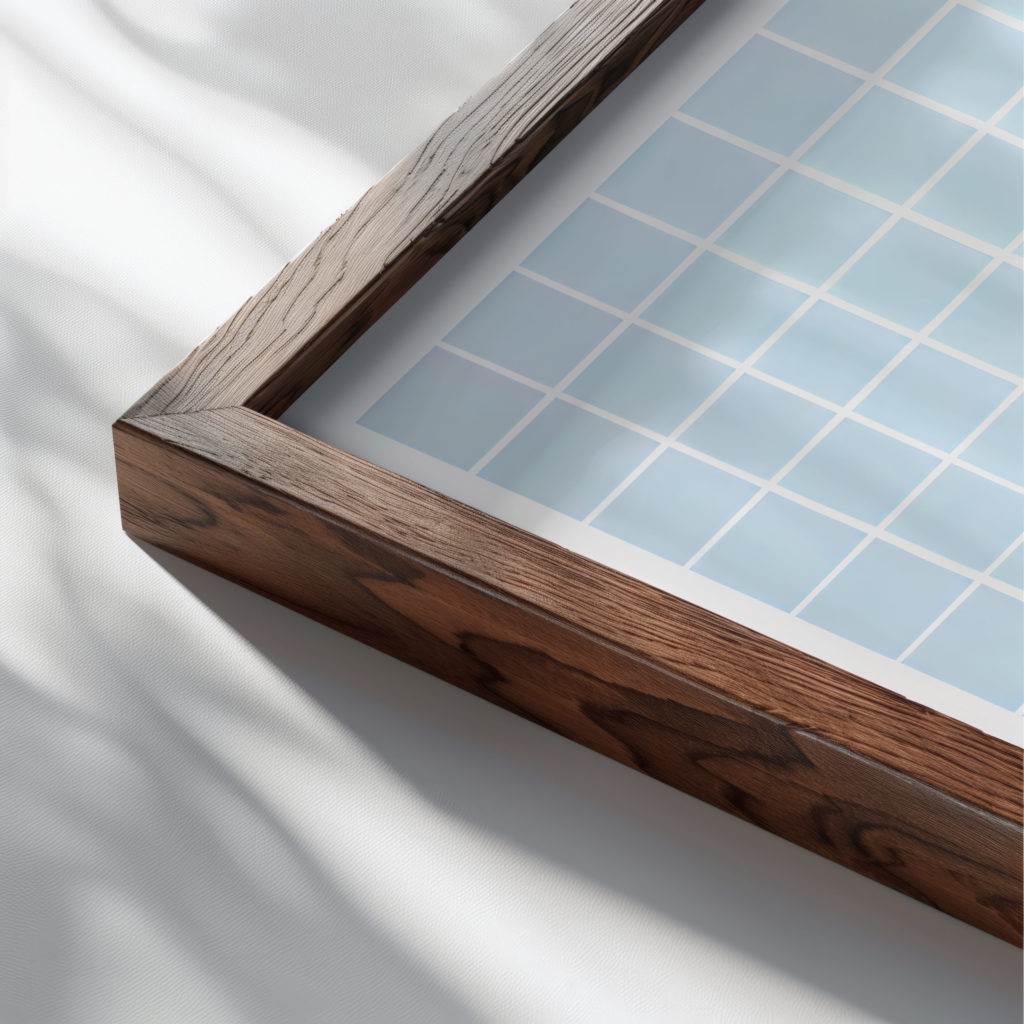 coastal abstract 0013 MODERN 3x4 close up dark wood mockup