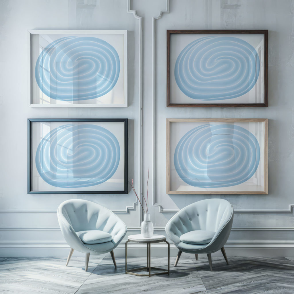 coastal abstract 0016 MODERN 3x4 framed posters mockup