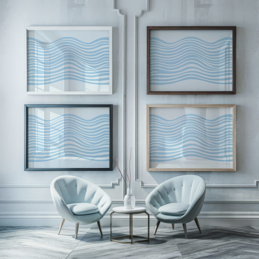 coastal abstract 0017 MODERN 3x4 framed posters mockup