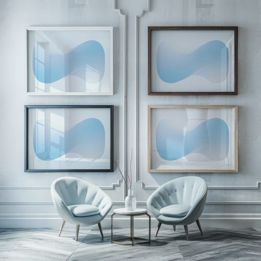 coastal abstract 0020 MODERN 3x4 framed posters mockup