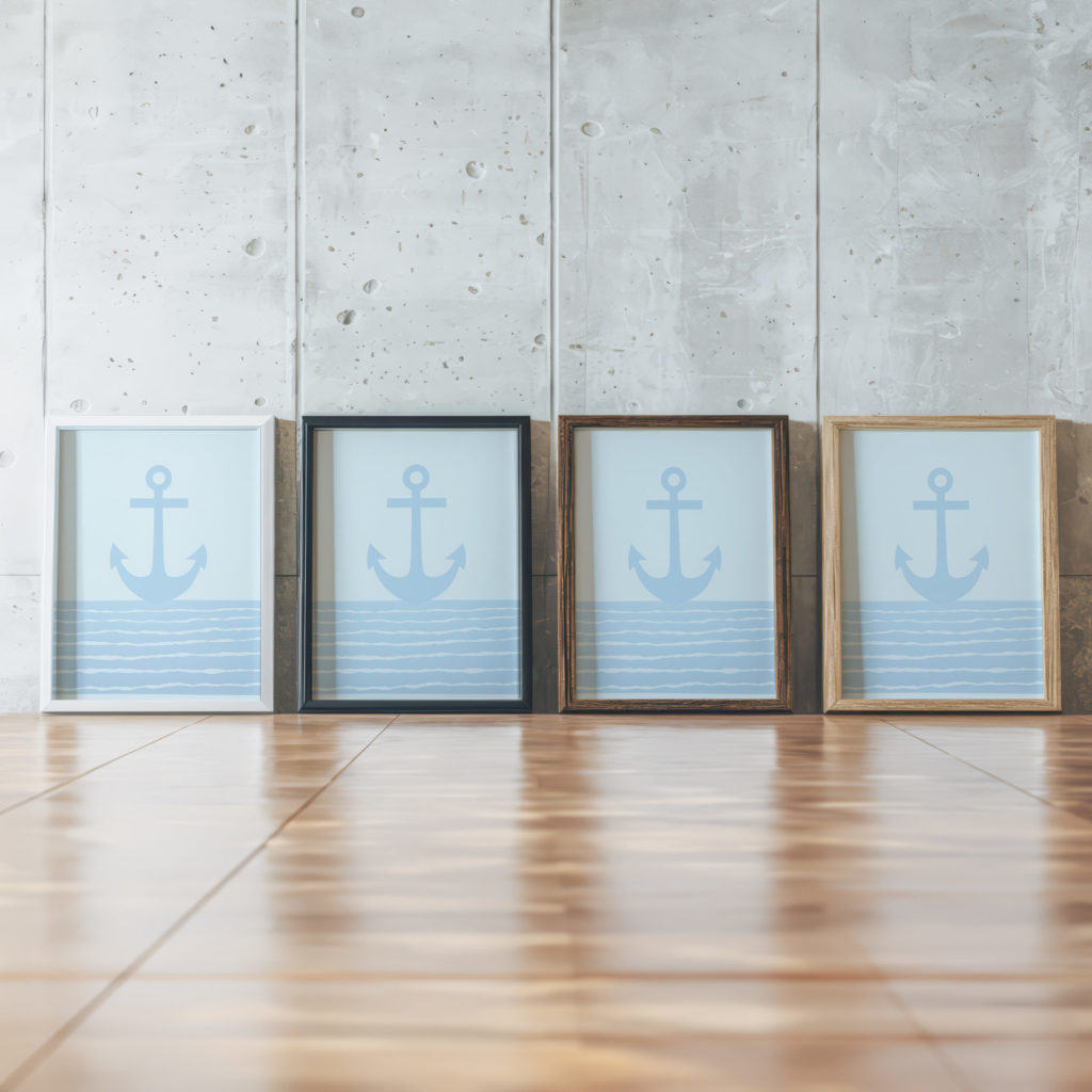 coastal nautical 0001 MODERN 3x4 framed posters mockup