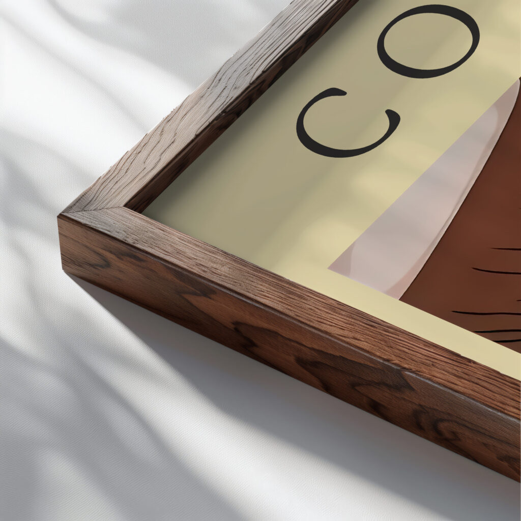 coco 3x4 close up dark wood mockup