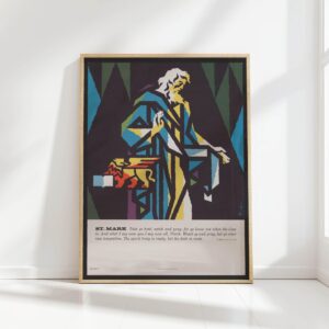 colorful apostle saint mark art print joseph binder 1962