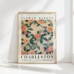 colorful charleston flower market art print