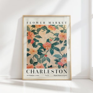 colorful charleston flower market art print