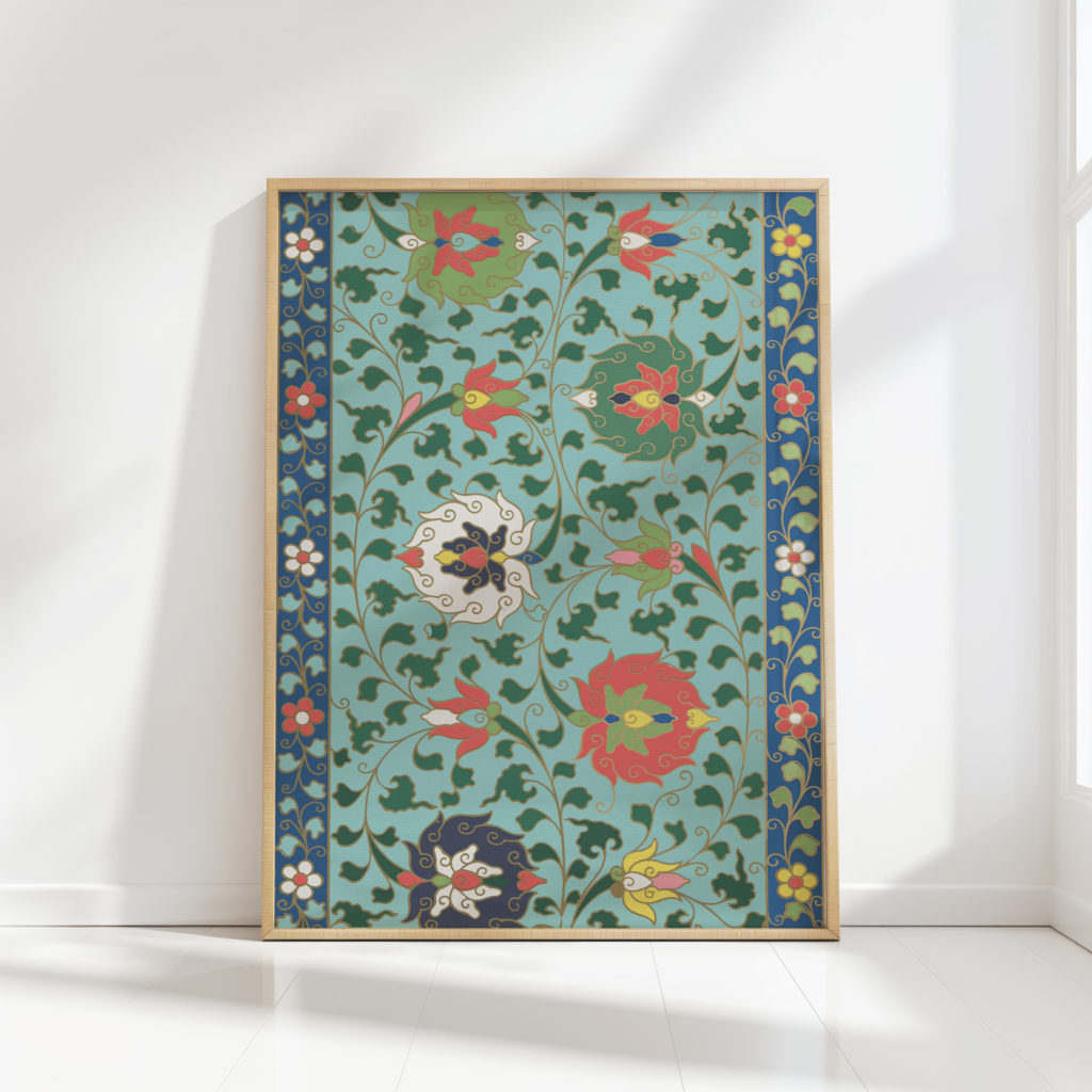 colorful floral bird art print for wall decor