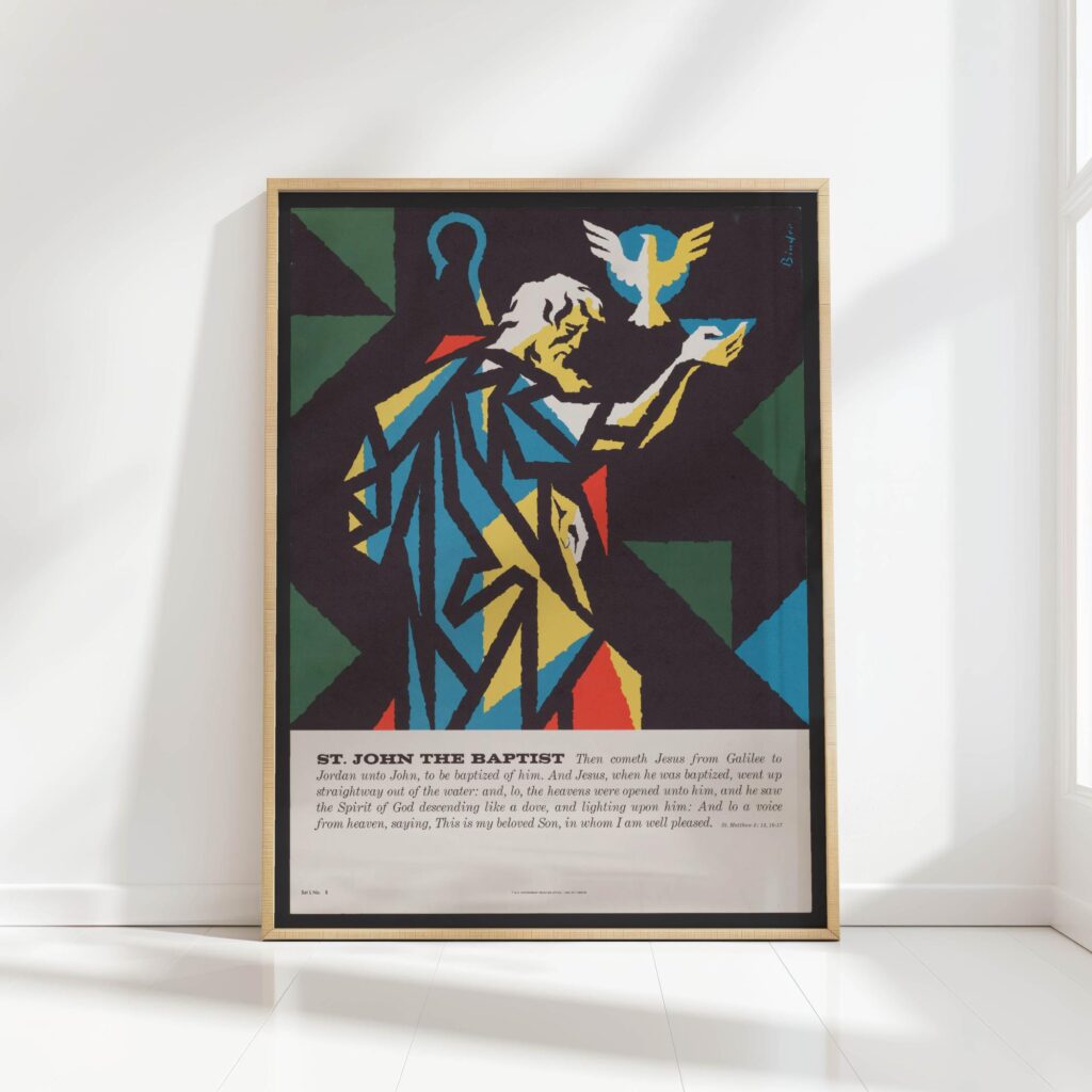 colorful st john the baptist art print joseph binder 1962