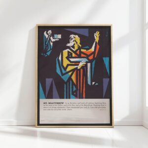 colorful st matthew religious art print joseph binder 1962