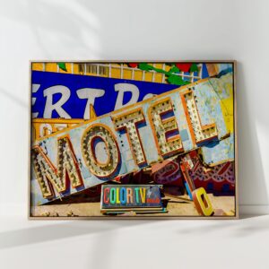 colorful vintage motel photography print