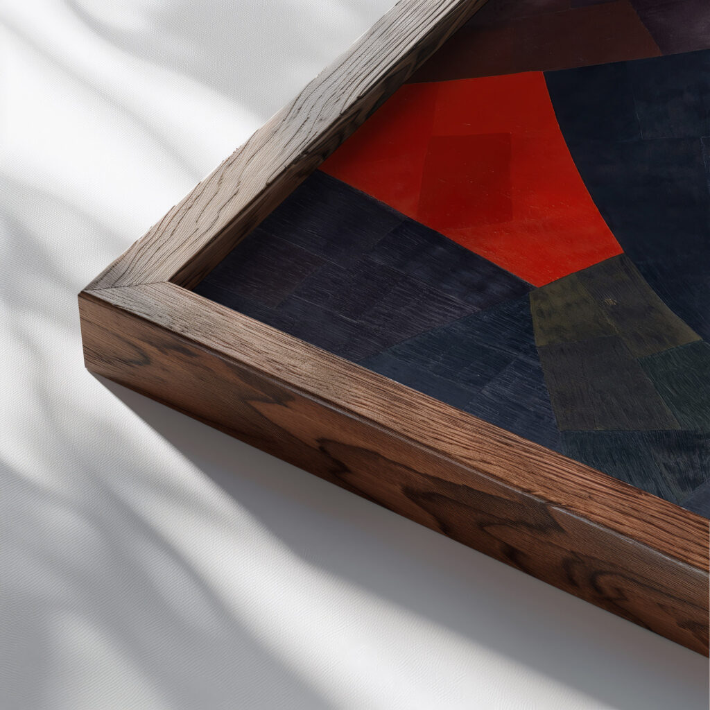 composition 1932 Otto Freundlich close up dark wood mockup
