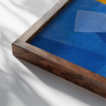 composition around 1932 Otto Freundlich close up dark wood mockup