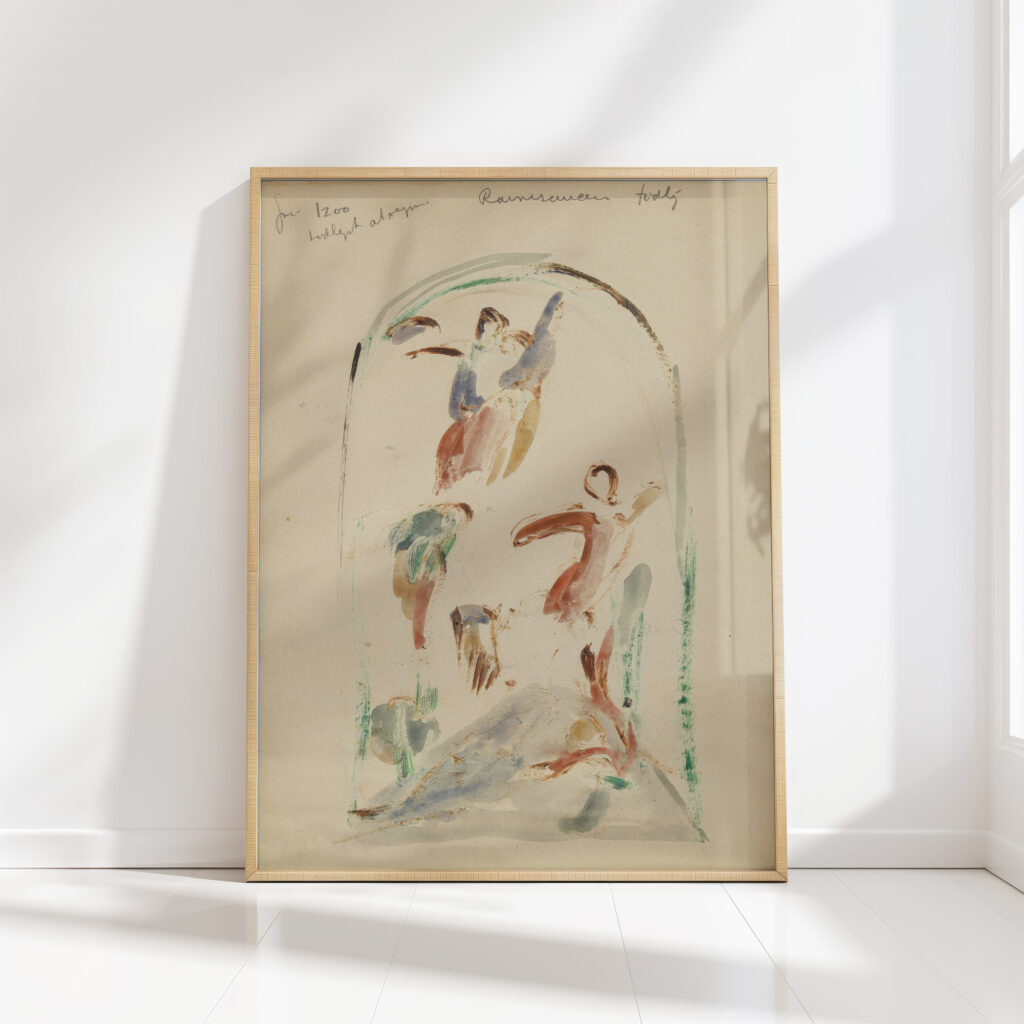 composition study with two floating angels 1913 1914 ja jerichau high quality print